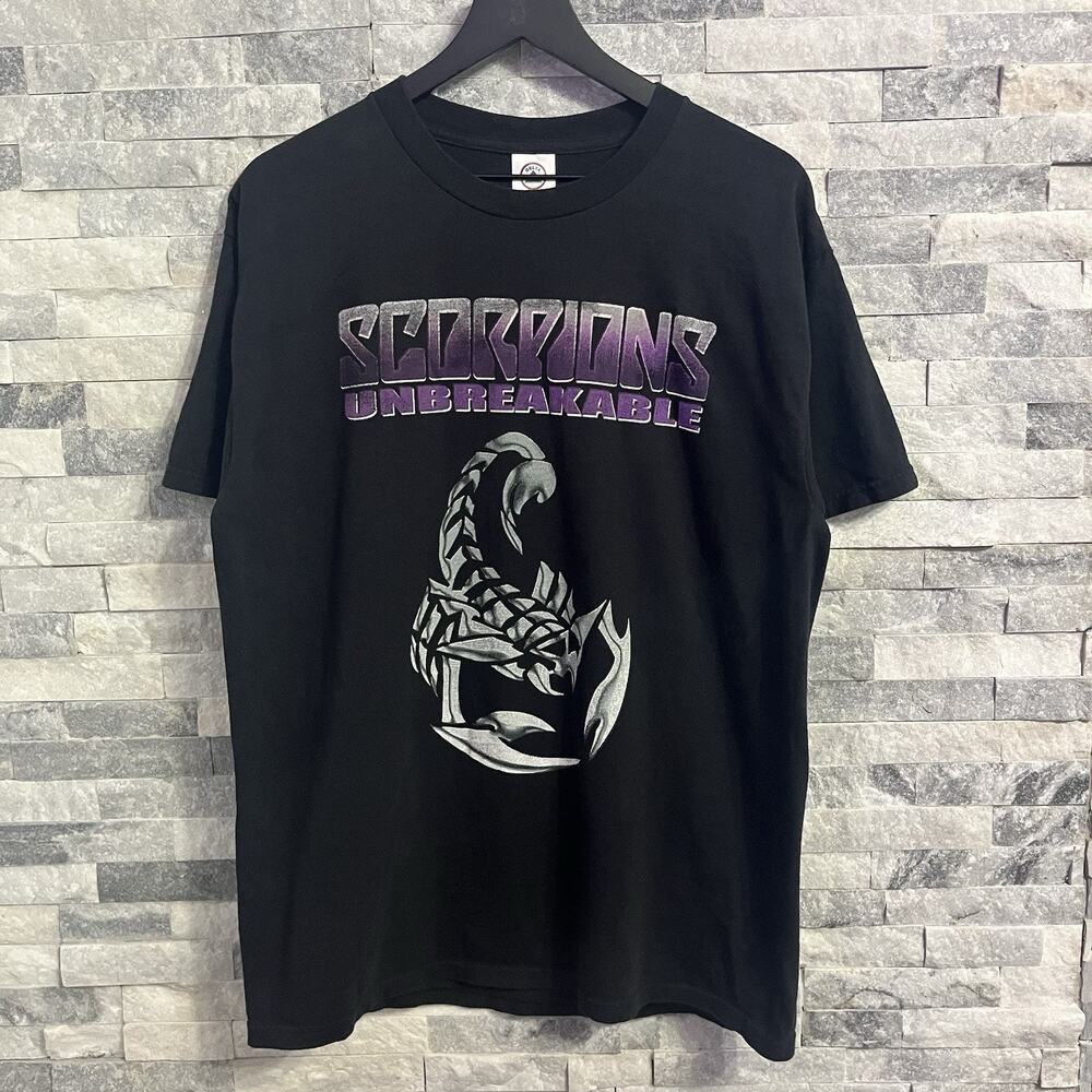 Vintage Scorpions Unbreakable Tour 2024 Mens Large Graphic Band Black T-Shirt